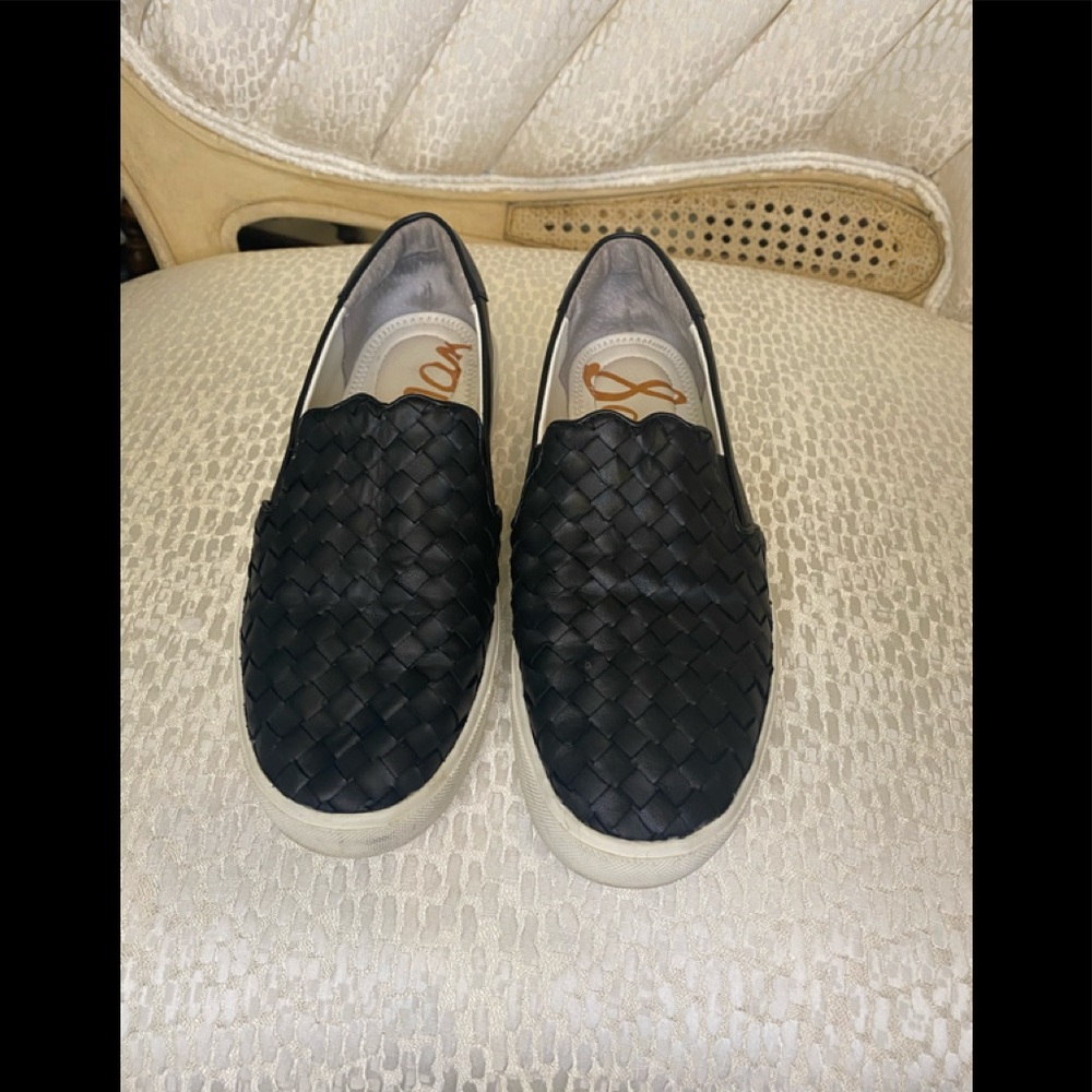 Sam Edelman Black Woven Sneaker Loafer; 7.5